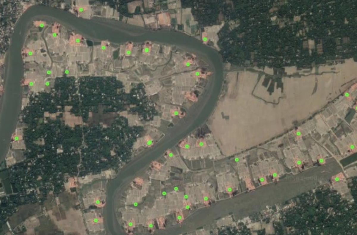 Brick kilns seen by satellite 