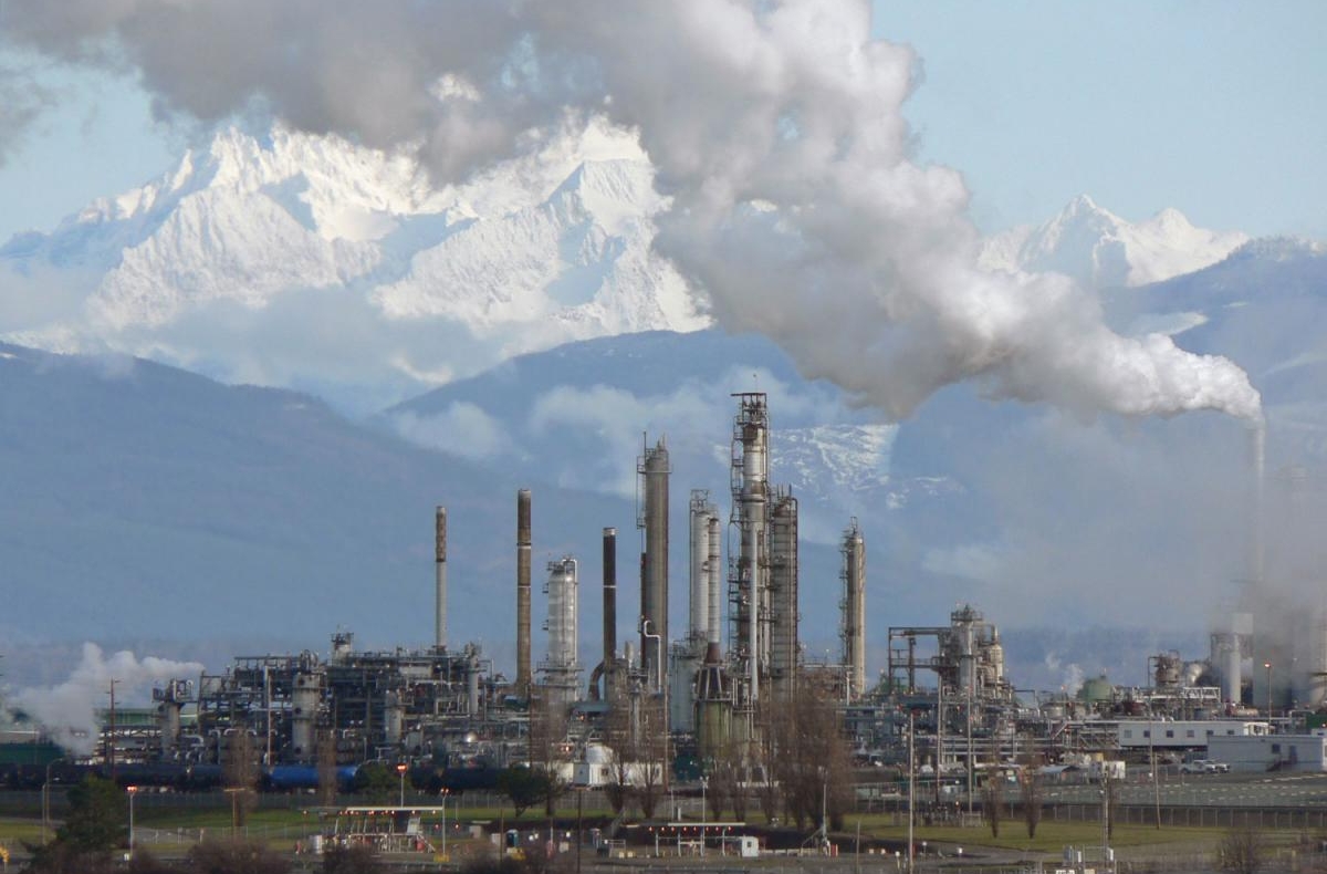 An oil refinery in Washington state.	