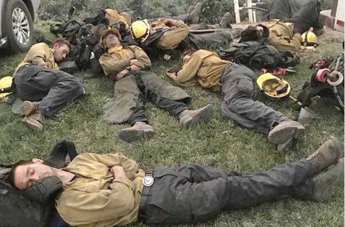 sleeping firefighters