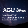 A starry night sky; AGU Fall Meeting, Shaping the Future of Science, December 1-17, 2020