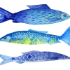 Illustrations of blue fish