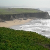 green cliffs along a coastline