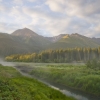 Steam rising from Moore’s Hot Springs. Nahanni National Park is one of the world’s top paddling/canoeing rivers, and Unesco World Heritage site. The Nahanni River is also a Canadian Heritage River. Northwest Territories (NWT) Canada.