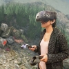 woman in VR goggles