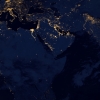 satellite image of Earth at night