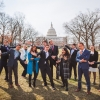 The 2022 Rising Environmental Leaders Program cohort pose in front of the Capitol Building in Washington, D.C.