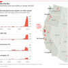 Graph of the western US showing wildfires as of Oct. 13, 2020