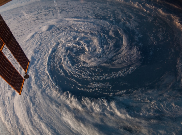 view of storm from space