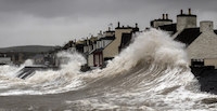 Wave against coast