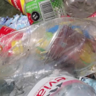 Plastic bottles in a trash pile