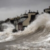 Wave against coast