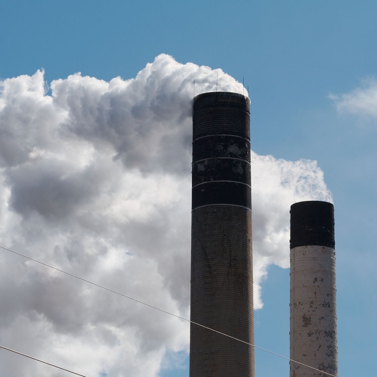 Smokestacks in Champaign, Illinois