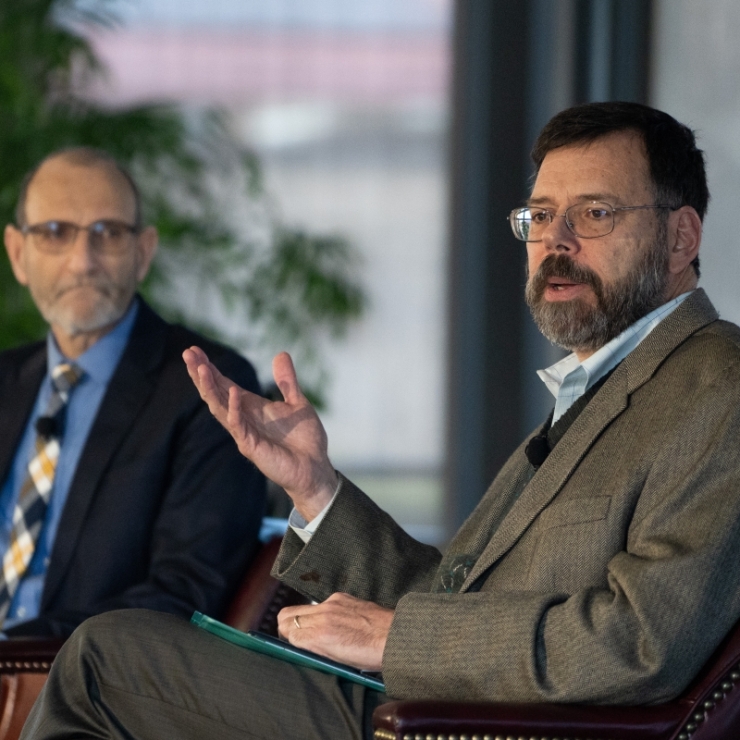 Jonathan Pershing (right) and Woods Director Chris Field