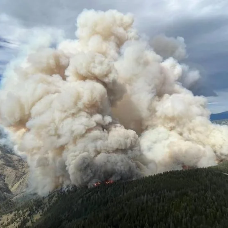 The Moose fire pictured, here in southeastern Idaho in July 2022, sent smoke across southwest Montana.