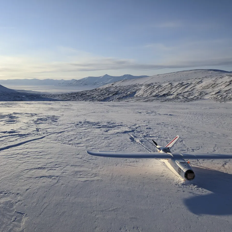 Peregrine, a drone-based ice-penetrating radar system, was tested over Norway’s Slakbreen glacier in March.