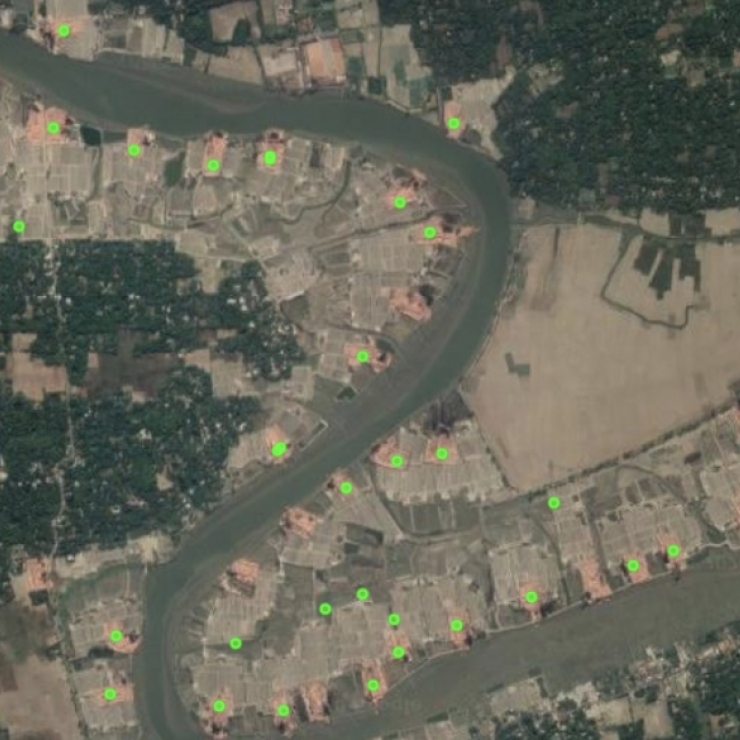 Brick kilns seen by satellite 