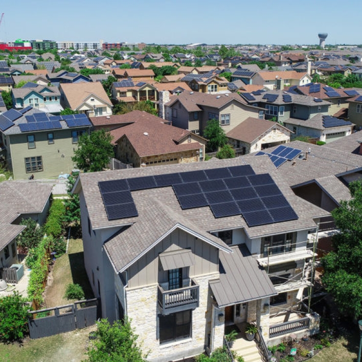 solar panels on house roof