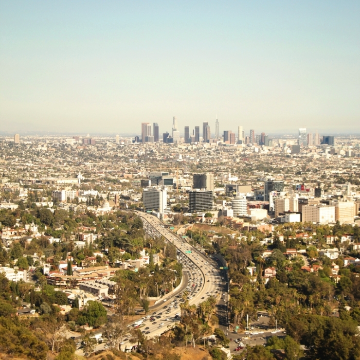 Los Angeles skyline during daytime.