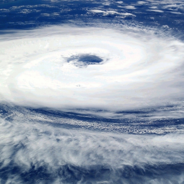 aerial view of a hurricane