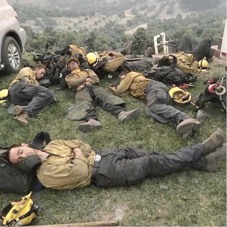 sleeping firefighters