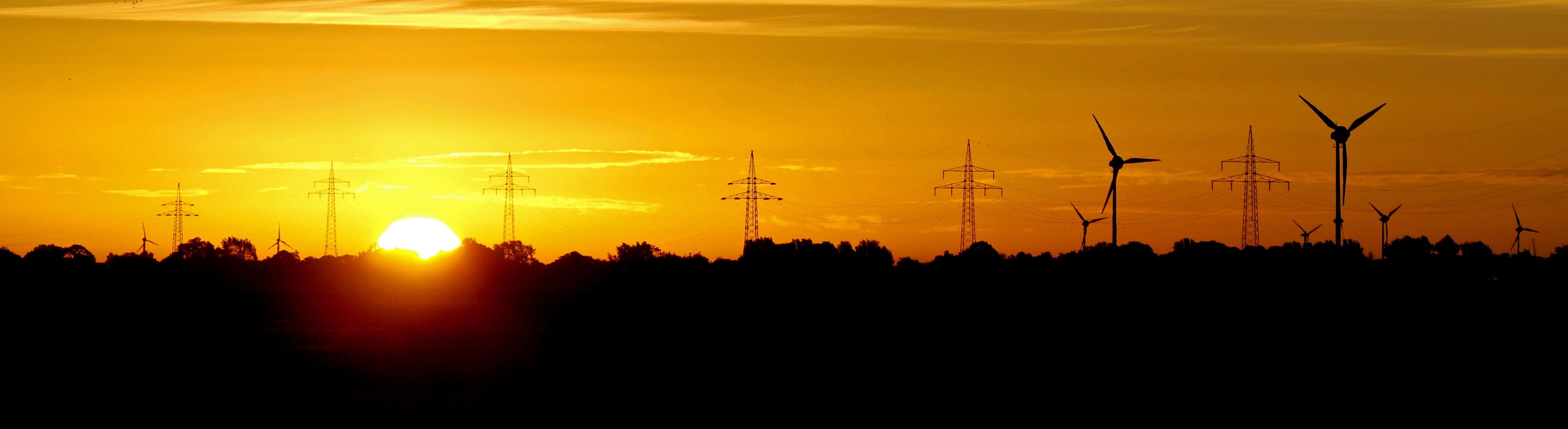 wind mills and power lines